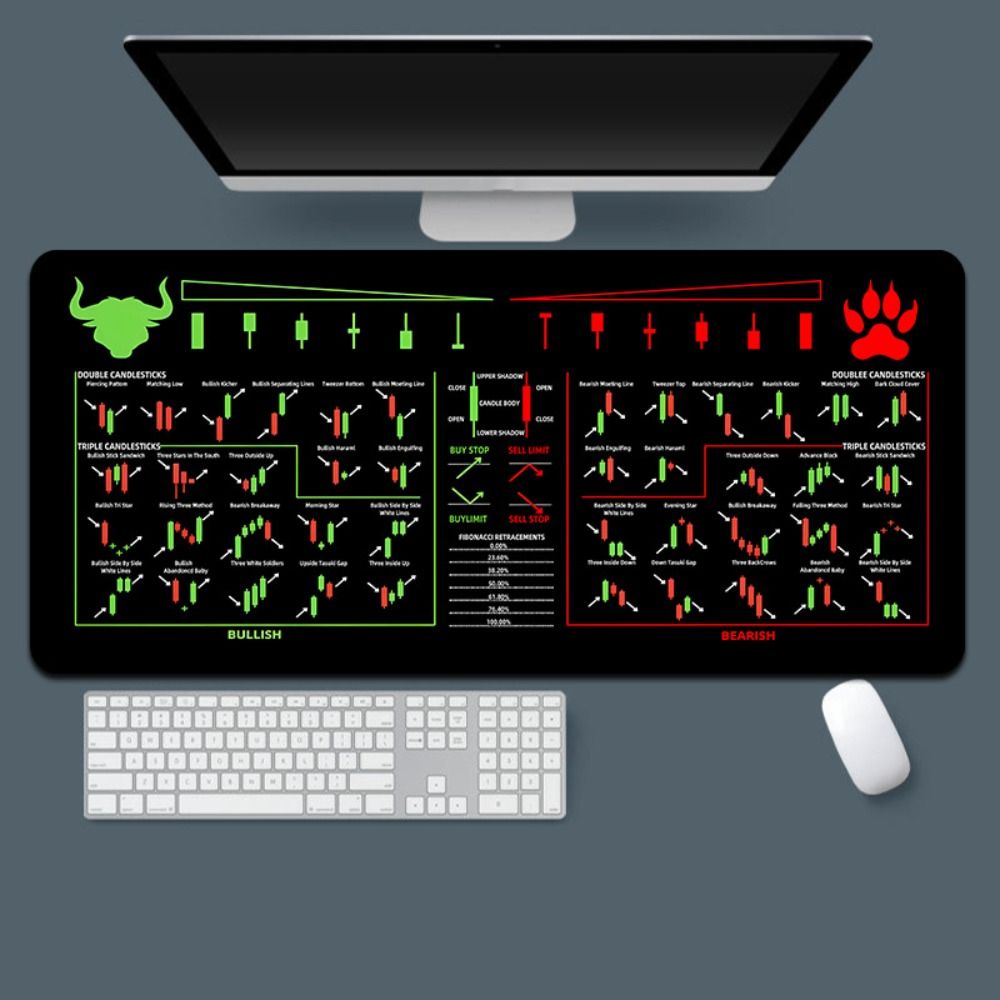 Desk Setup Accessories Aesthetic - 700X300mm Chart Pattern Mouse Pad Efficient