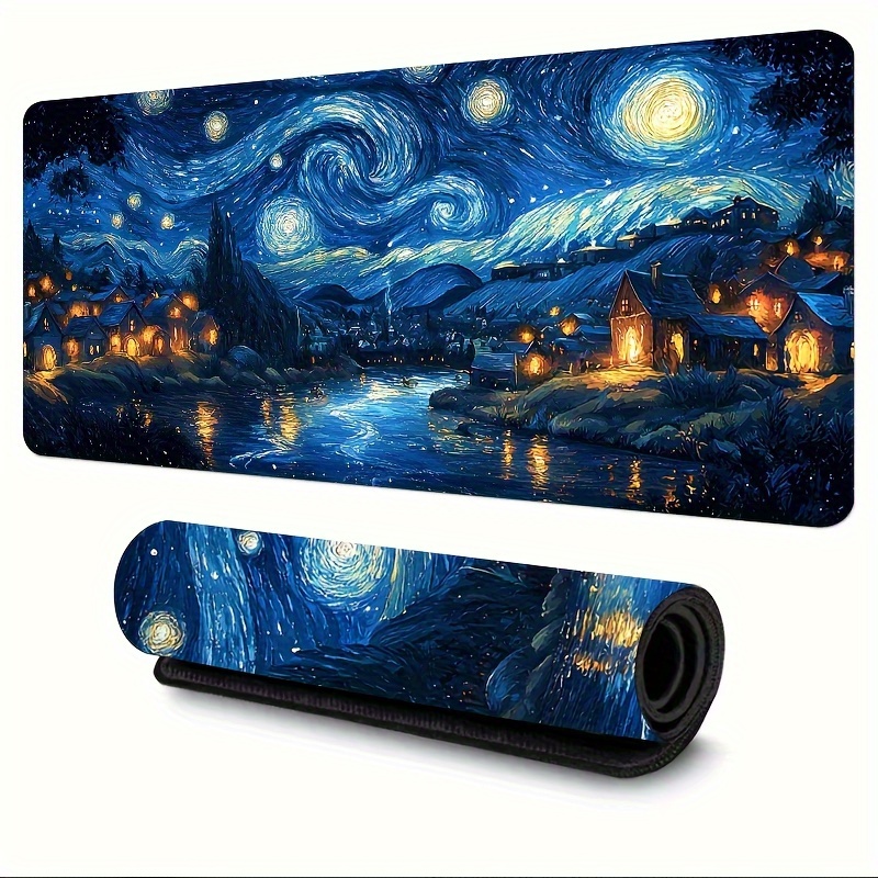 Desk Setup Accessories Aesthetic - Large Starry Night Mouse Pad 900x400x3MM