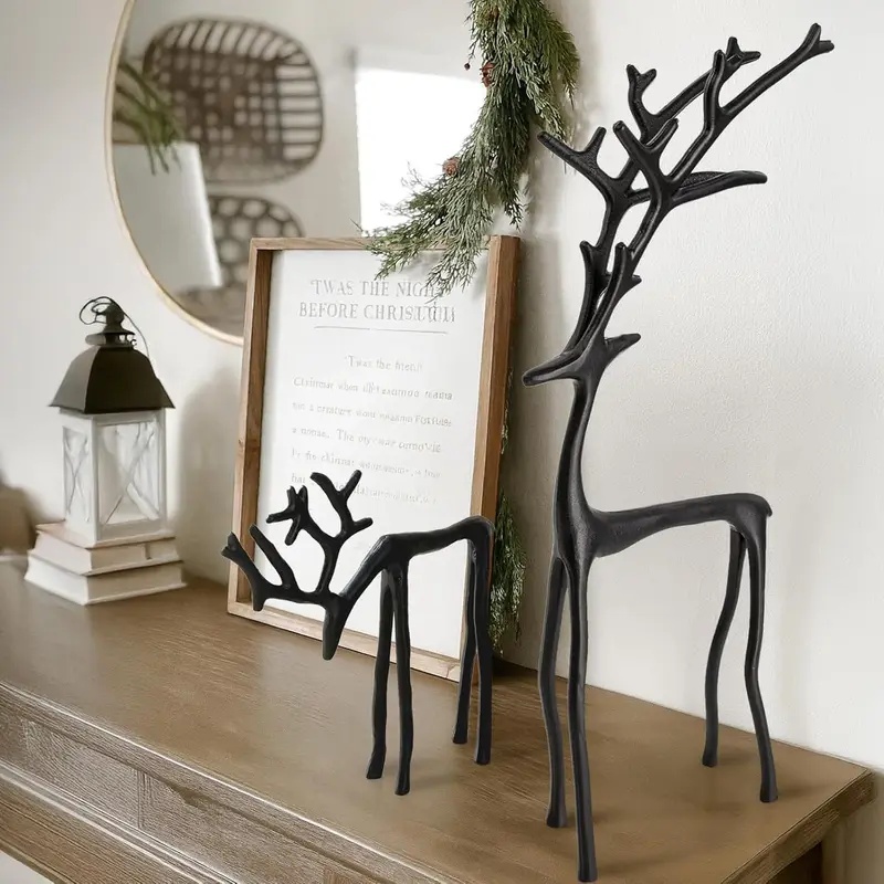 Desk Setup Minimalist - 1pc Alloy Christmas Black Reindeer Creative
