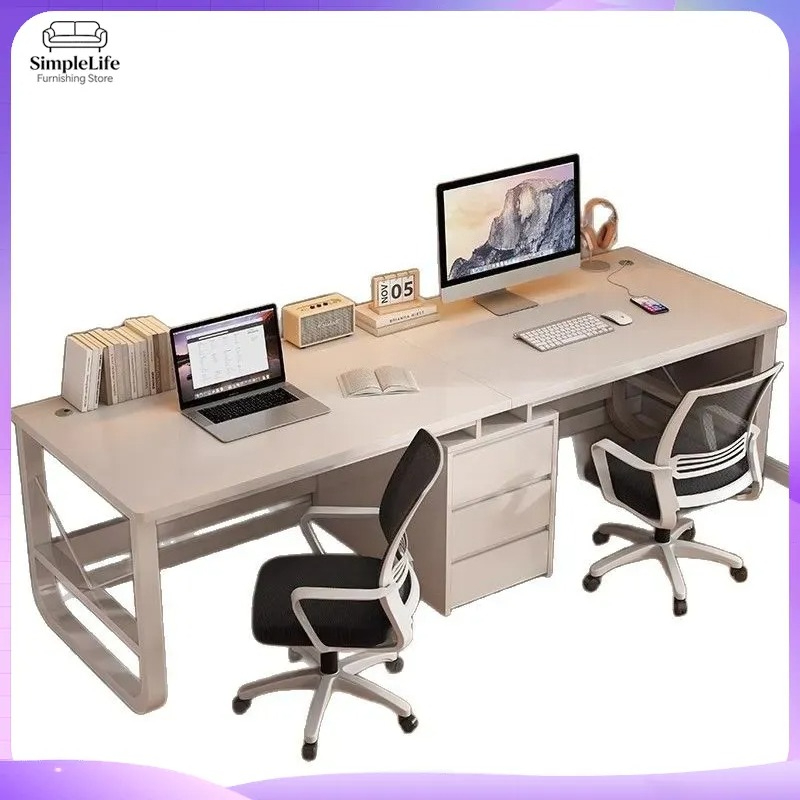 Desk Setup L Shaped - Double Computer Desk for Home Office