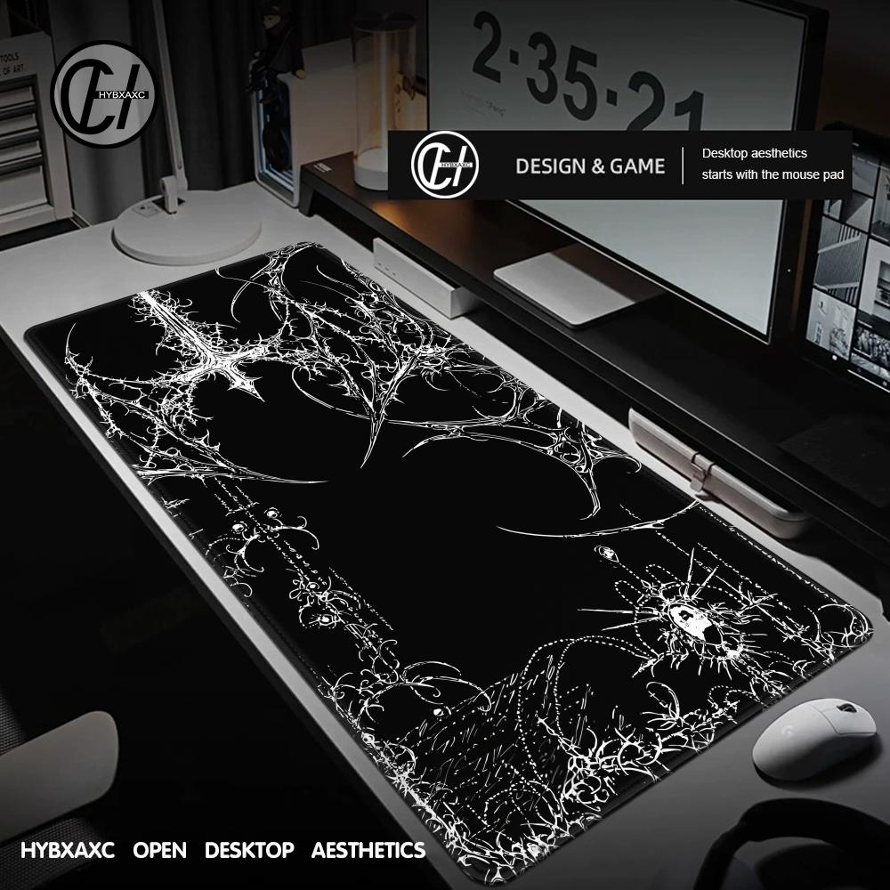 Black White Cybersigilism Desk - đánh giá và giá Desk Setup Accessories Aesthetic