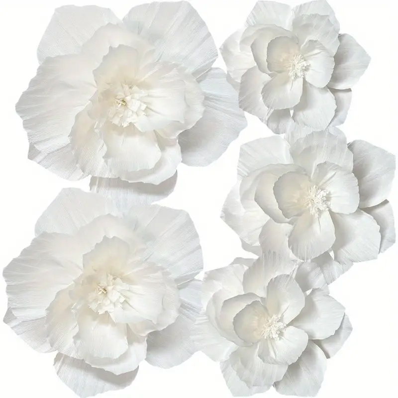 5 Packs of White Paper Flowers - đánh giá và giá Desk Setup Background