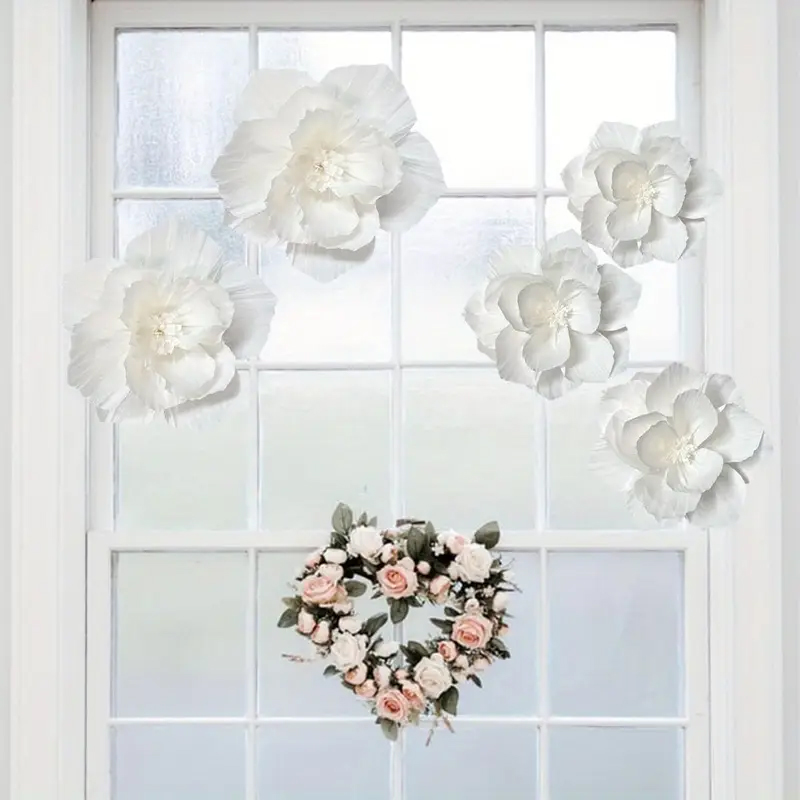 5 Packs of White Paper Flowers - đánh giá và giá Desk Setup Background