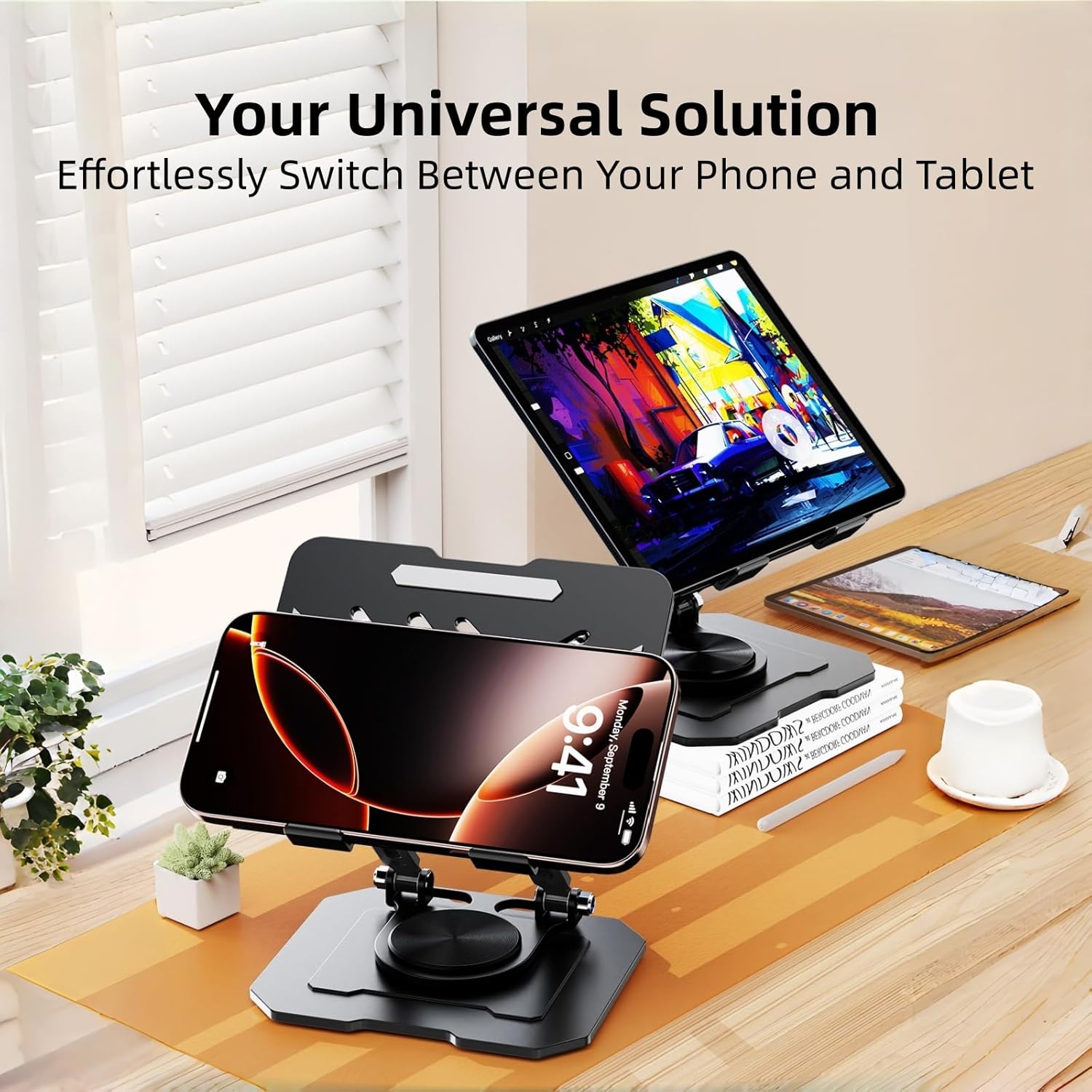Adjustable Rotatable Dual Rod  - đánh giá và giá Dual Monitor Desk Setup