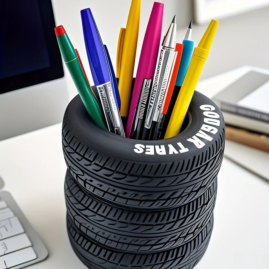 1pcs Fun Tire-Shaped Pen Holde - đánh giá và giá Desk Setup Accessories Aesthetic