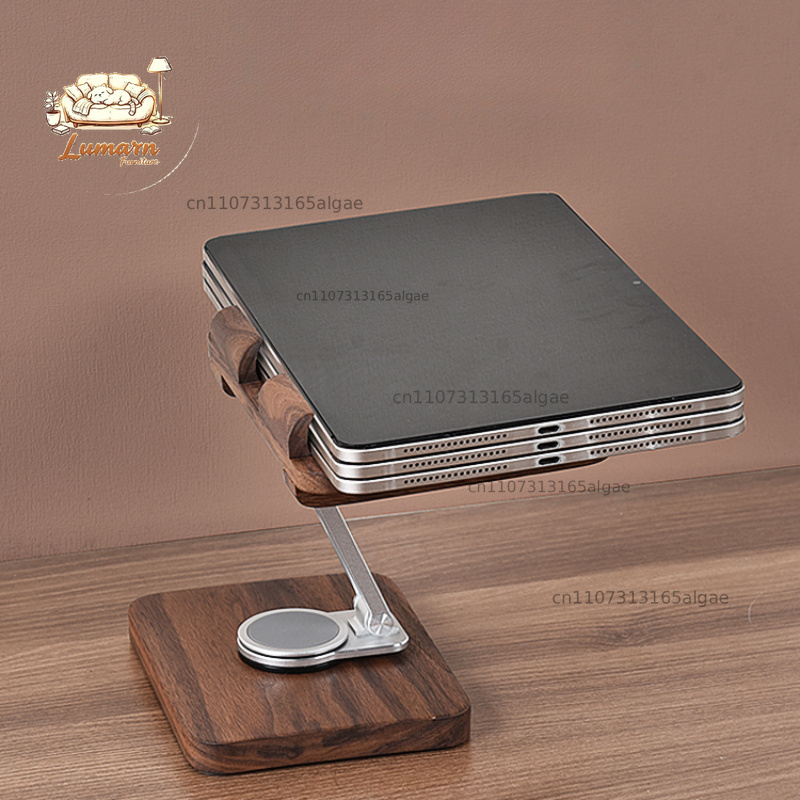 Black Walnut iPad Stand with 3 - đánh giá và giá Desk Setup With Ipad
