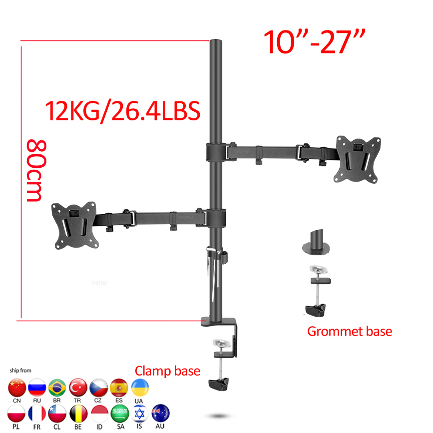 (80Cm) DL-T902-280II Full Chuy - đánh giá và giá Dual Monitor Desk Setup