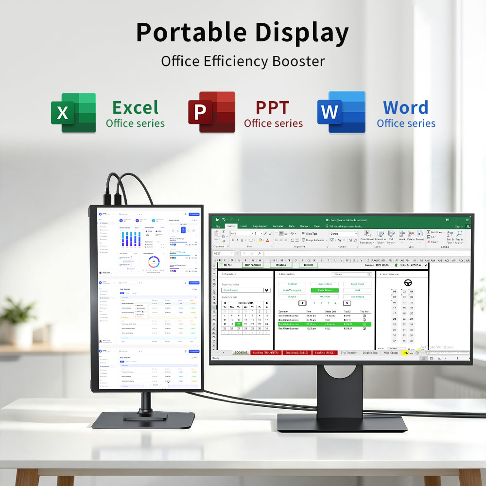MAFNKOU 13.3-Inch 2.5k Portabl - đánh giá và giá Dual Monitor Desk Setup