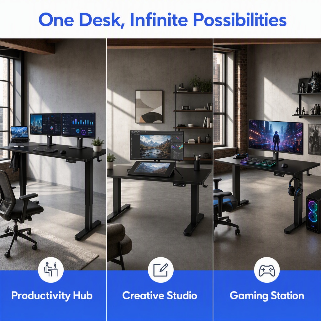 Electric Standing Desk, Whole  - đánh giá và giá Desk Setup Height