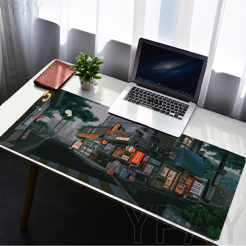 Pixel Mouse Pad Japan Street L - đánh giá và giá Desk Setup Accessories Aesthetic