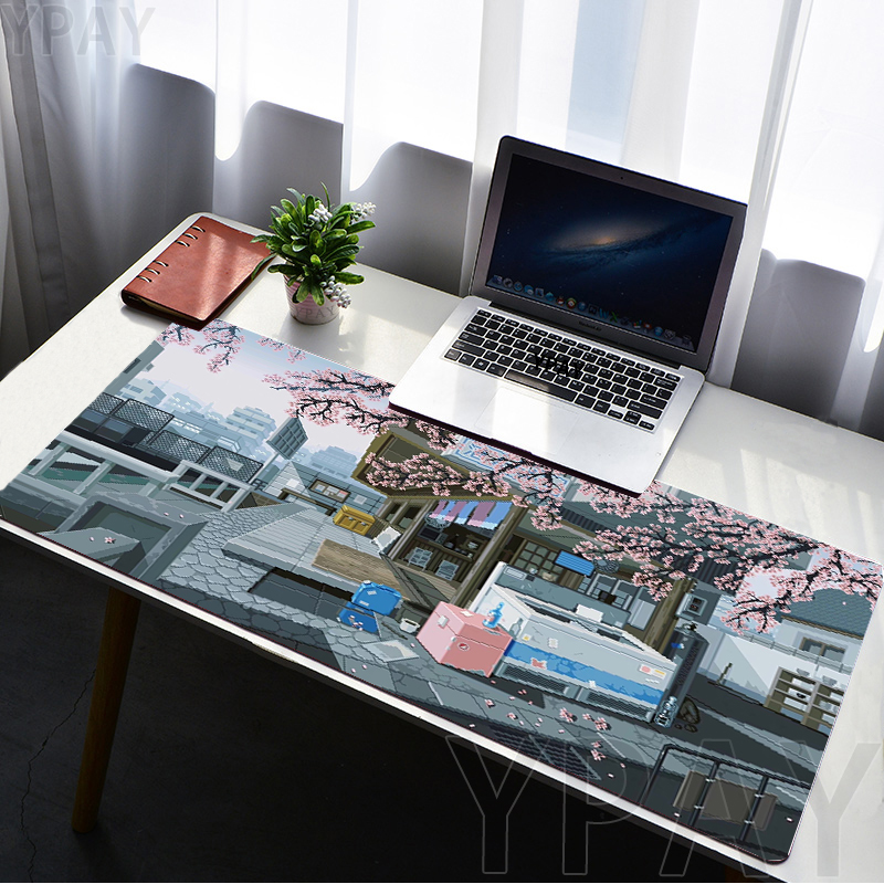 Pixel Mouse Pad Japan Street L - đánh giá và giá Desk Setup Accessories Aesthetic
