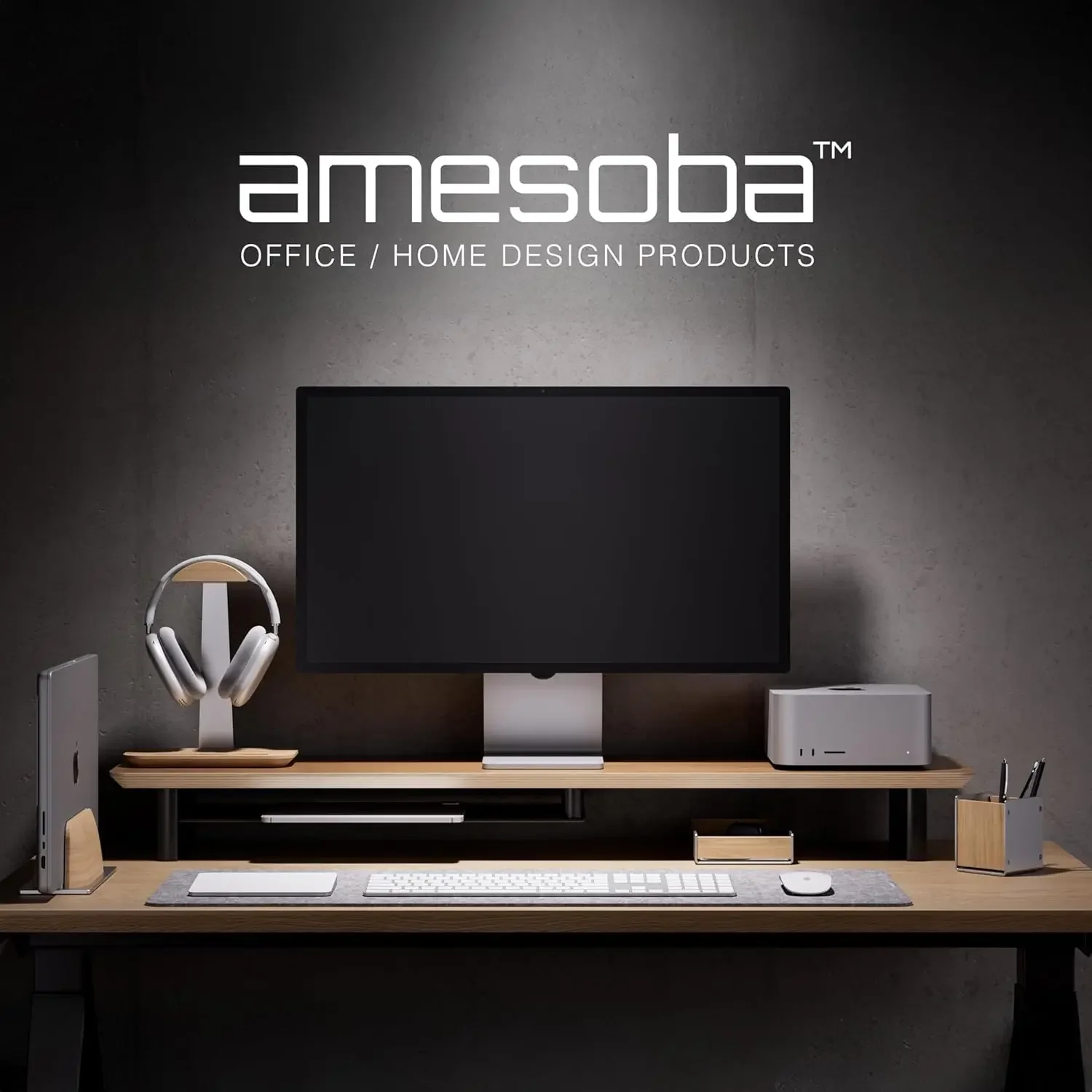White Oak Dual‑Tier Ergonomic  - đánh giá và giá Dual Monitor Desk Setup