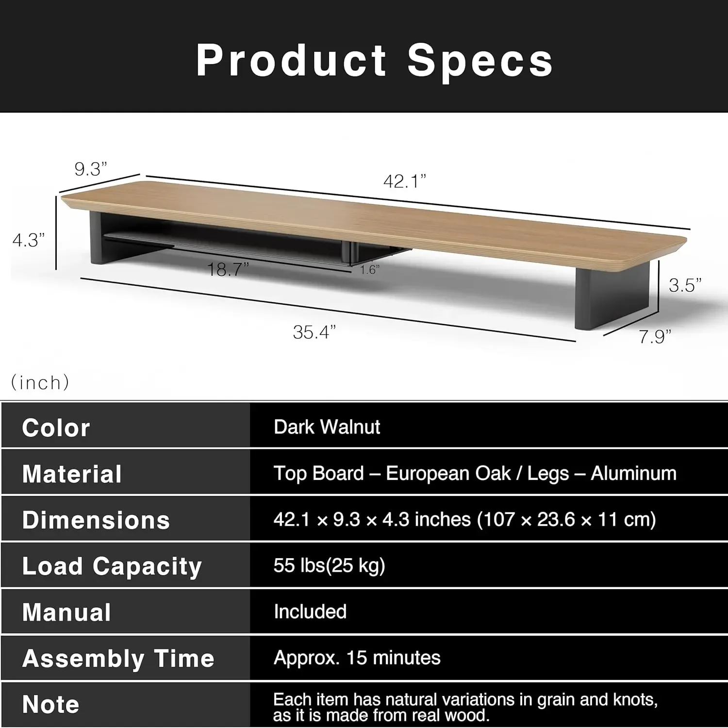 White Oak Dual‑Tier Ergonomic  - đánh giá và giá Dual Monitor Desk Setup